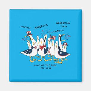 Cute Aamerica 250th Anniversary Patriotic Seagull Magnet