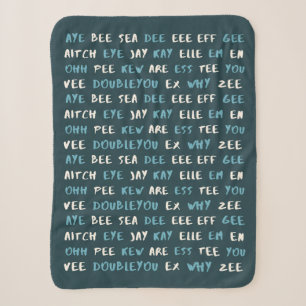 Cute ABC ‘AYE BEE SEA’ Phonetic Baby Blanket