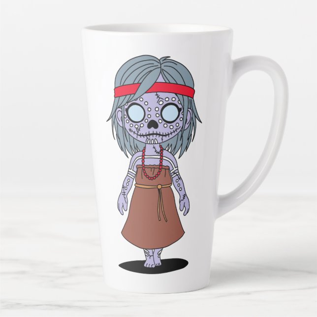 Cute Aboriginal Australian Zombie Latte Mug (Right)