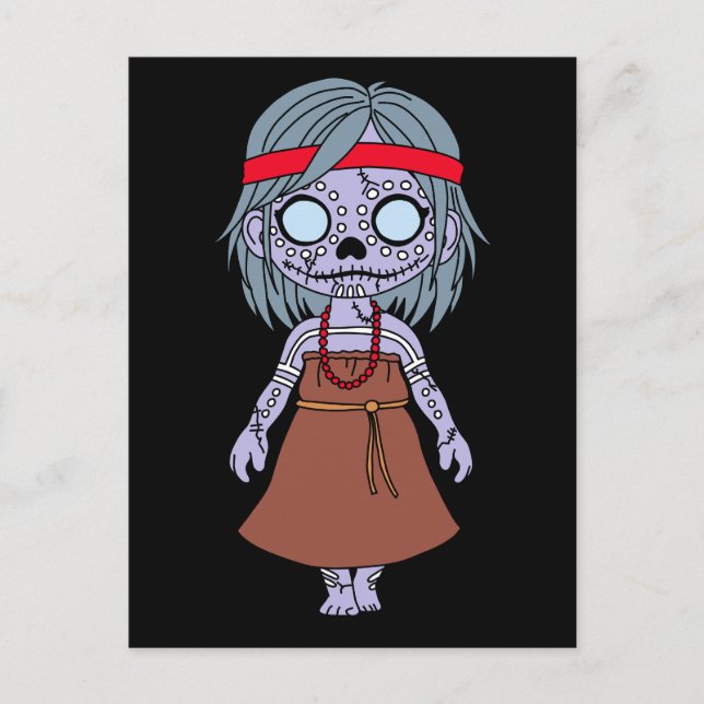 Cute Aboriginal Australian Zombie Postcard (Front)