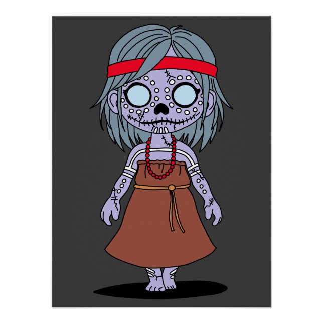 Cute Aboriginal Australian Zombie Poster (Front)
