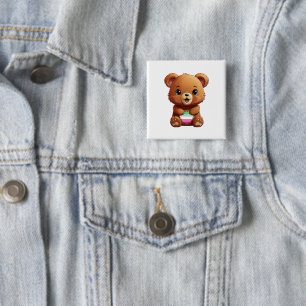 Cute Abrosexual Pride Bear Pin, Abrosexual Button
