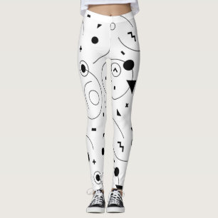 Cute Abstract Black and White Pattern  Leggings