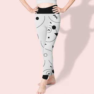 Cute Abstract Black and White Pattern  Leggings