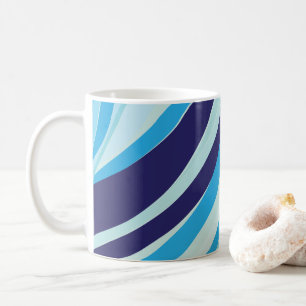 Cute Abstract Blue Diagonal Stripe Coffee Mug