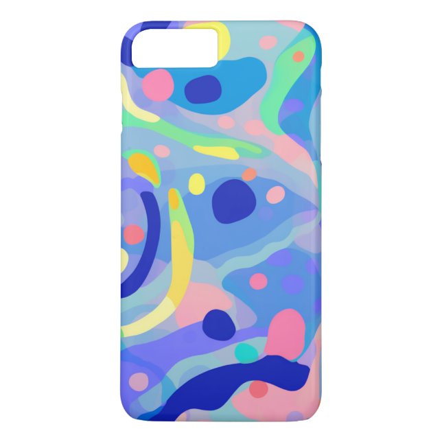 Cute Abstract Blue Pastel Neon Repeating Pattern Case-Mate iPhone Case (Back)