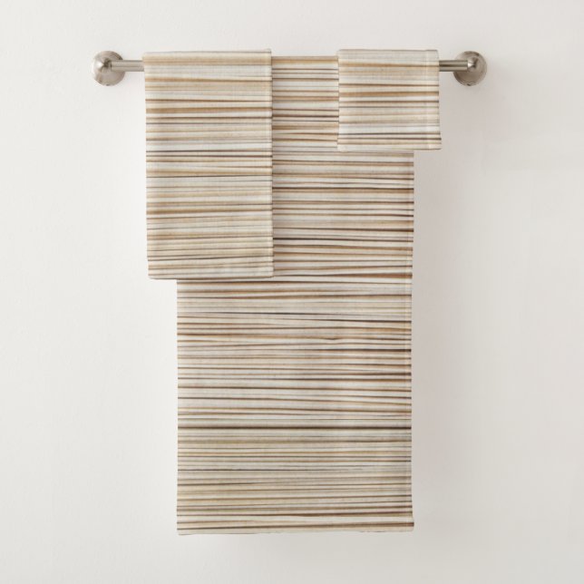 Cute abstract brown lines design bath towel set (Insitu)