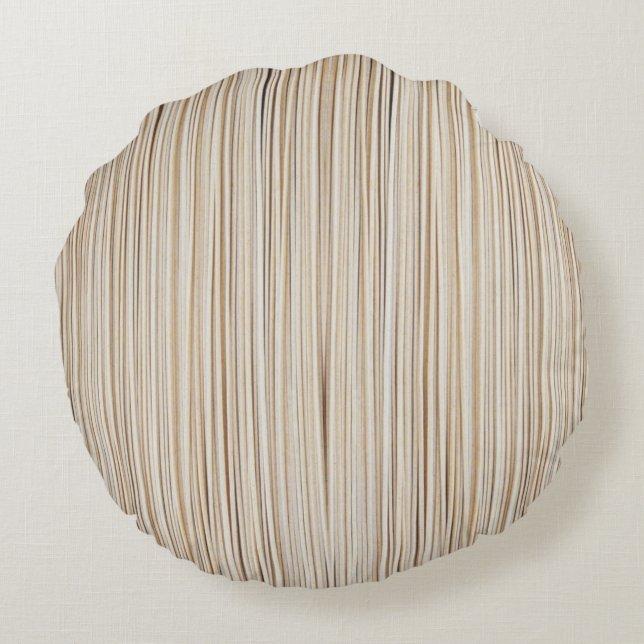 Cute abstract brown lines design round cushion (Back)