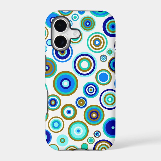 Cute Abstract Circles Pattern | Blue Lime Aqua (Back)