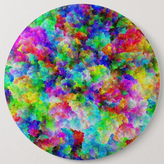 Cute abstract colourful brust texture 6 cm round badge (Front)