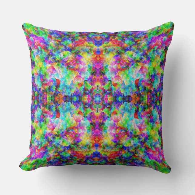 Cute abstract colourful brust texture cushion (Front)