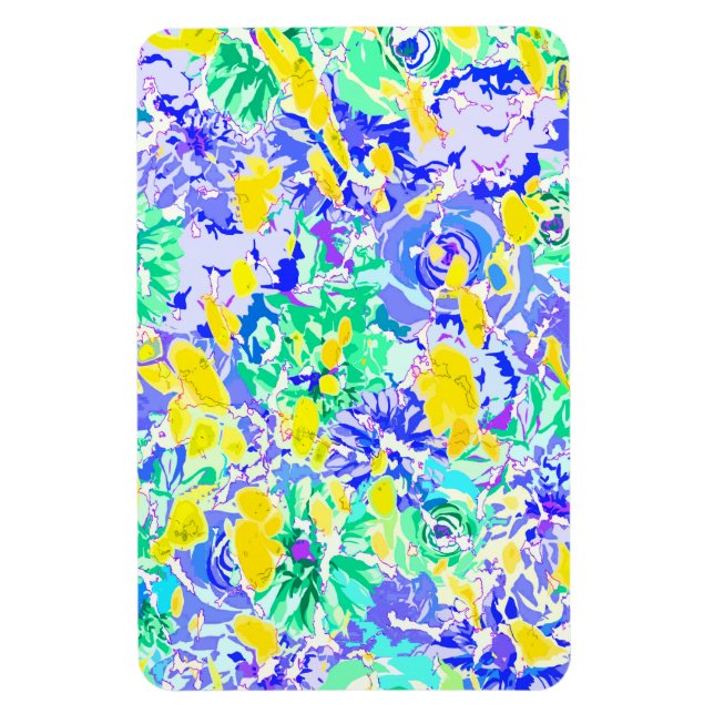 Cute abstract colourful spring flowers magnet (Vertical)