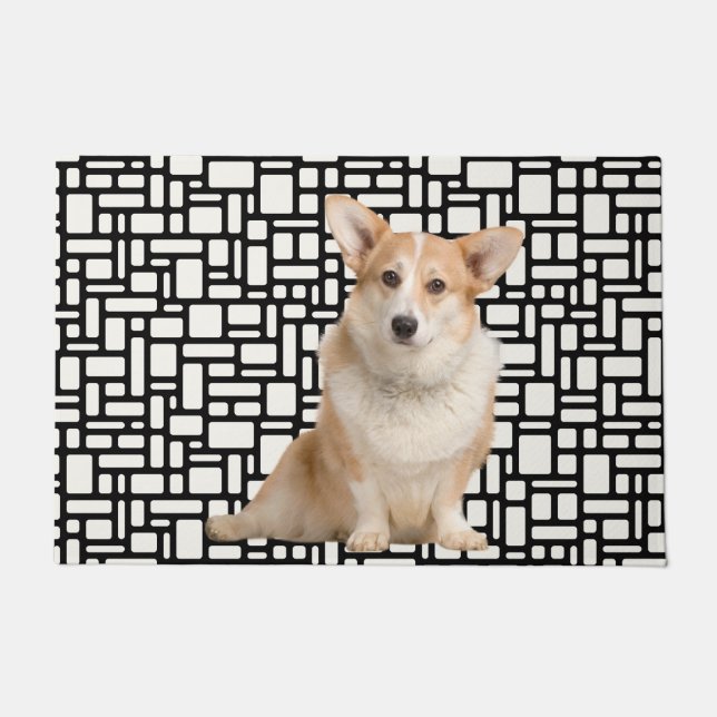 Cute Abstract Corgi  Doormat (Front)