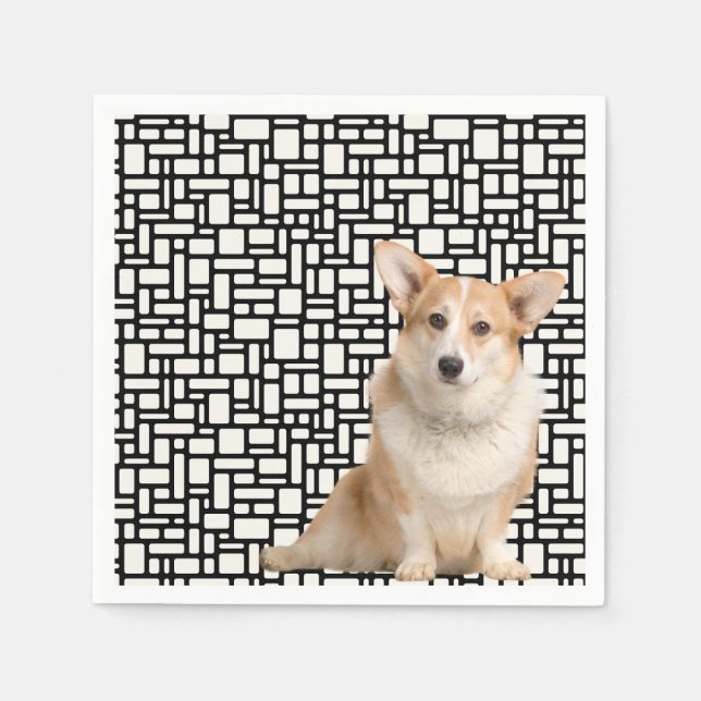 Cute Abstract Corgi Napkin (Front)