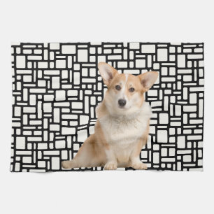 Cute Abstract Corgi Tea Towel