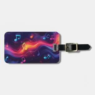 Cute abstract design of floating musical notes luggage tag