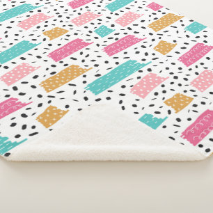 Cute Abstract Doodle Pattern Sherpa Blanket