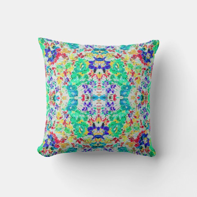 Cute abstract floral pattern cushion (Front)