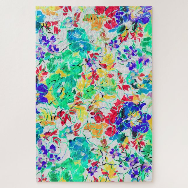 Cute abstract floral pattern jigsaw puzzle (Vertical)