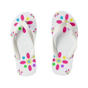 Cute Abstract Flower Pair of Flip Flops