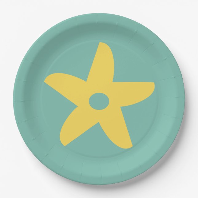 Cute Abstract Flower Paper Napkin Plate (Front)