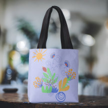 Cute Abstract Flowers on Light Purple