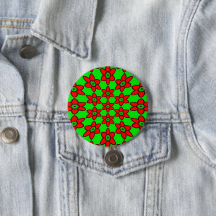 Cute Abstract Flowers Pattern 7.5 Cm Round Badge
