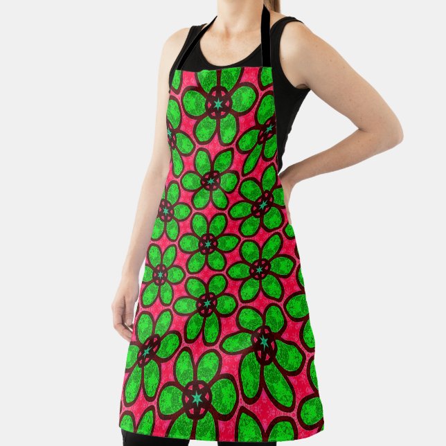 Cute Abstract Flowers Pattern Apron (Insitu)
