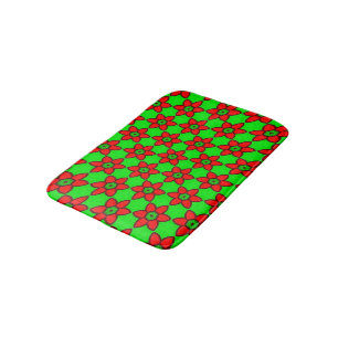 Cute Abstract Flowers Pattern Bath Mat
