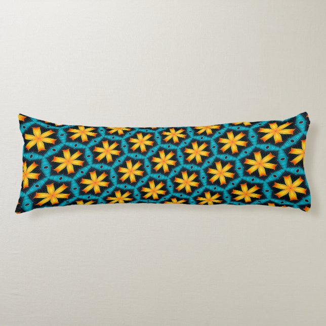 Cute Abstract Flowers Pattern Body Cushion (Front)
