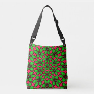 Cute Abstract Flowers Pattern Crossbody Bag