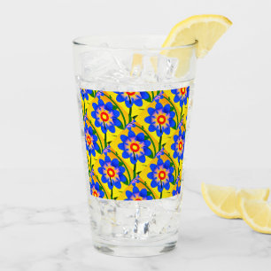 Cute Abstract Flowers Pattern Glass