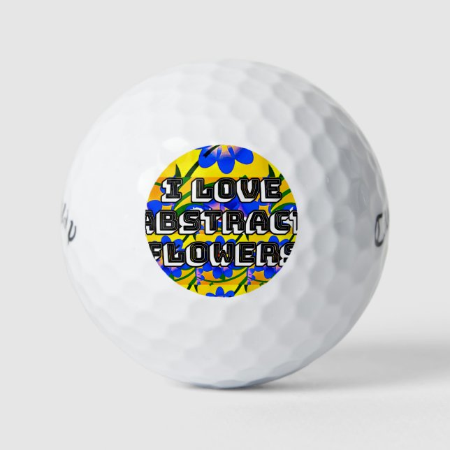 Cute Abstract Flowers Pattern Golf Balls (Front)