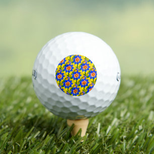 Cute Abstract Flowers Pattern Golf Balls