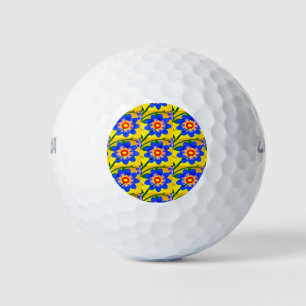 Cute Abstract Flowers Pattern Golf Balls