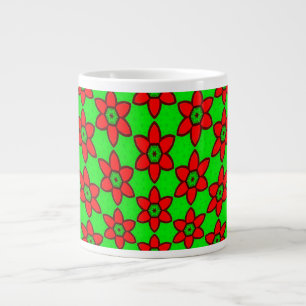 Cute Abstract Flowers Pattern Large Coffee Mug