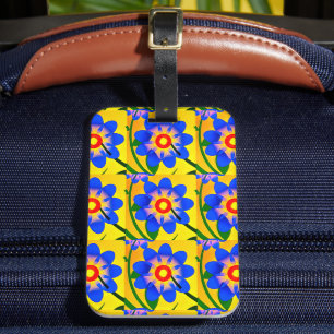 Cute Abstract Flowers Pattern Luggage Tag