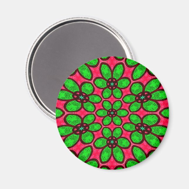 Cute Abstract Flowers Pattern Magnet (Front/Back)