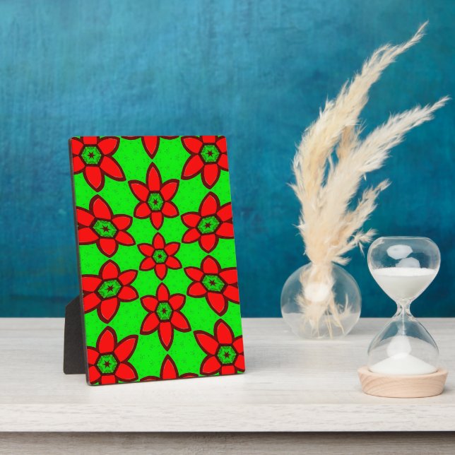 Cute Abstract Flowers Pattern Plaque (Side)