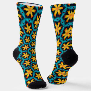 Cute Abstract Flowers Pattern Socks