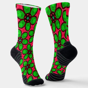 Cute Abstract Flowers Pattern Socks