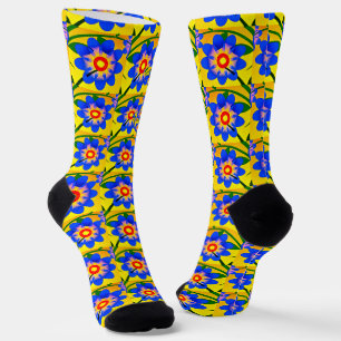Cute Abstract Flowers Pattern Socks
