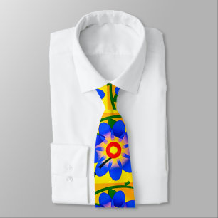 Cute Abstract Flowers Pattern Tie