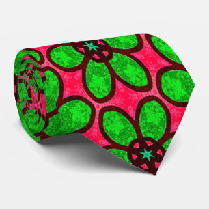 Cute Abstract Flowers Pattern Tie