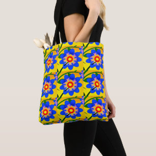 Cute Abstract Flowers Pattern Tote Bag