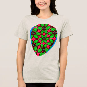 Cute Abstract Flowers Pattern Tri-Blend Shirt