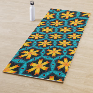 Cute Abstract Flowers Pattern Yoga Mat