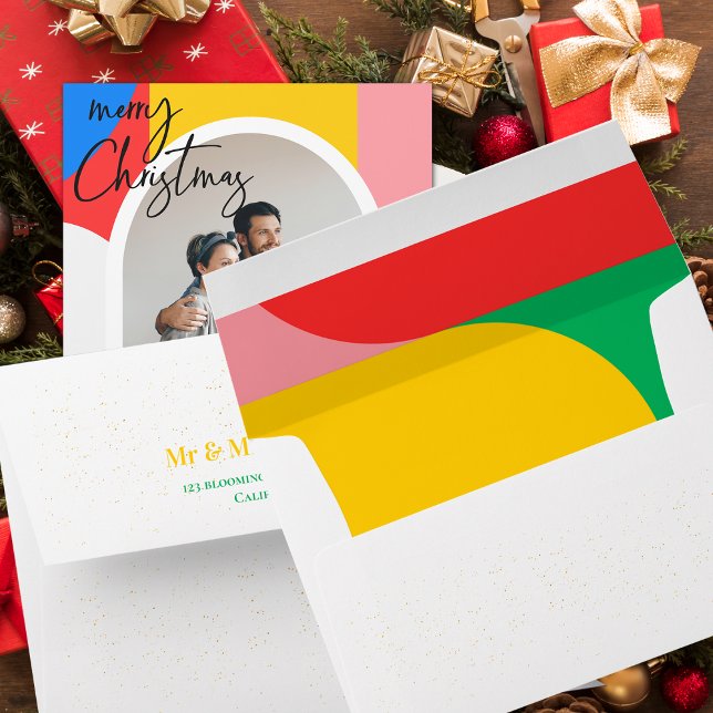 Cute Abstract Geometric Pattern Colourful Christma Envelope (Cute Abstract Geometric Pattern Colorful Christmas Envelope)