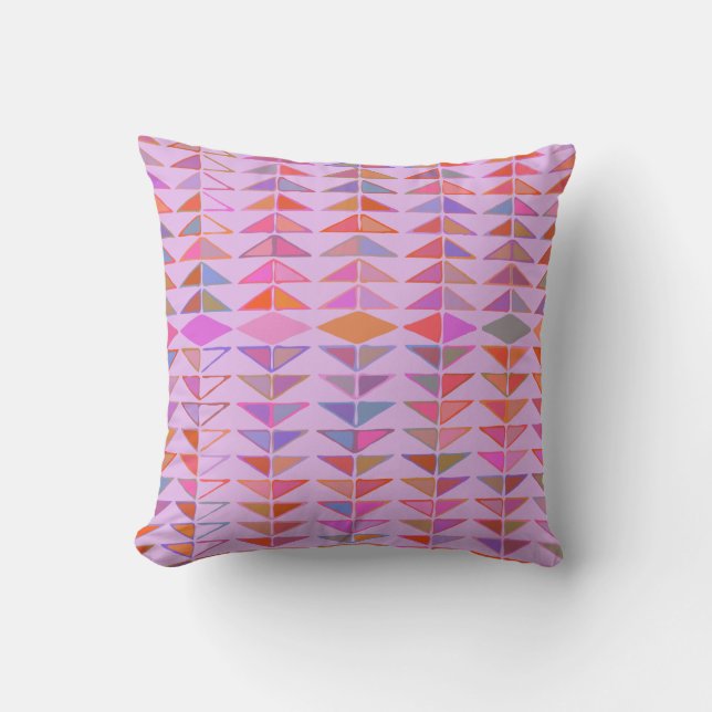 Cute Abstract Geometric Shapes in Lavender Purple Cushion (Front)