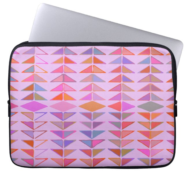 Cute Abstract Geometric Shapes in Lavender Purple Laptop Sleeve (Front)